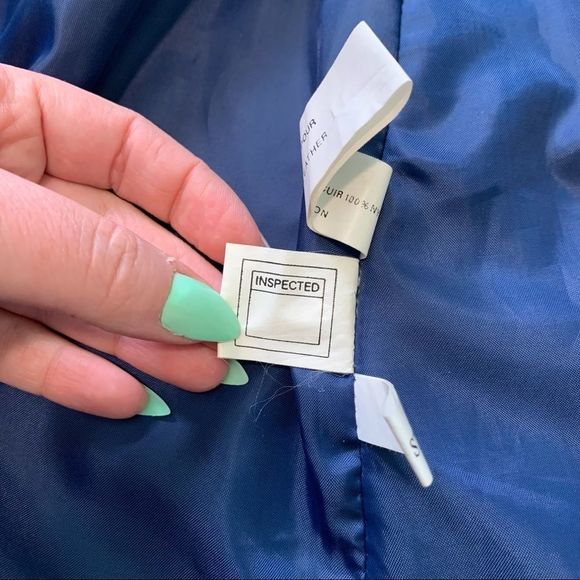 𝅺A.D.A Vintage Blue Leather Snap Button Up Unisex Dress Vest. - Picture 5 of 16